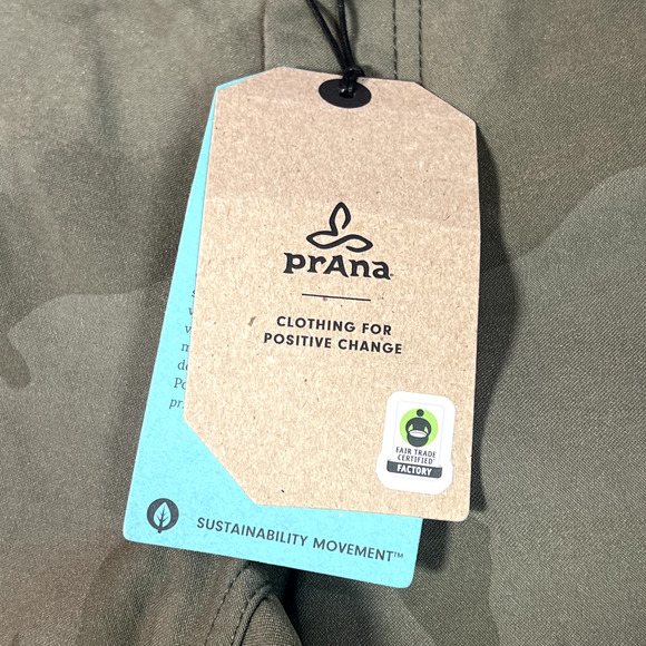 prAna Shorts Womens 0 Green Camo Halle Short ll 5" Nylon Stretch Hiking Outdoors - Picture 5 of 12